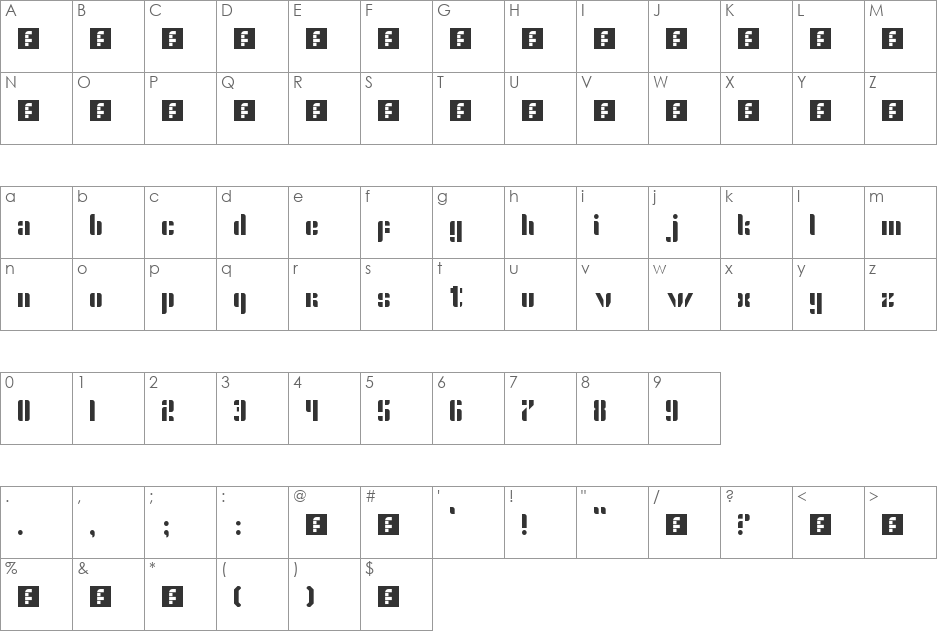 geomet font character map preview