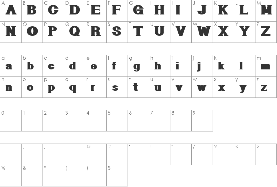 GeometricSerif font character map preview