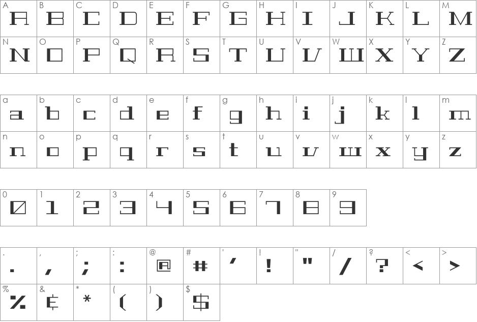 Geostar Fill font character map preview
