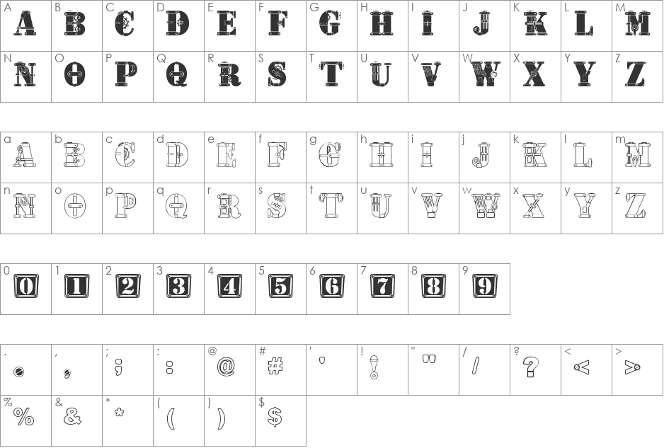 geosteam font character map preview