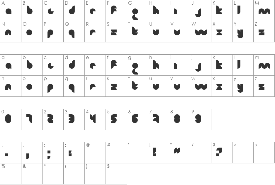 geotype font character map preview