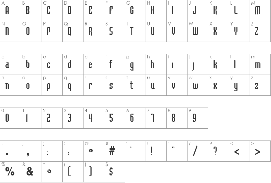GEO_GREMI font character map preview