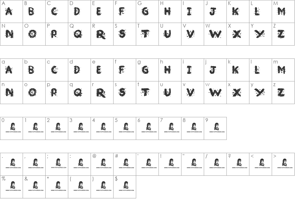 Get it Right font character map preview