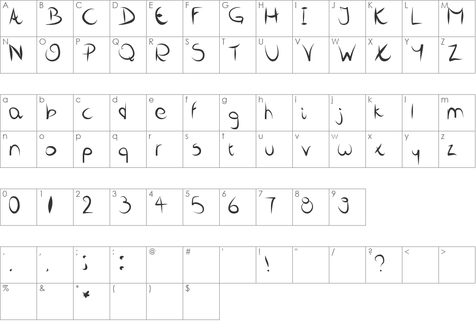 Gewoon Font font character map preview