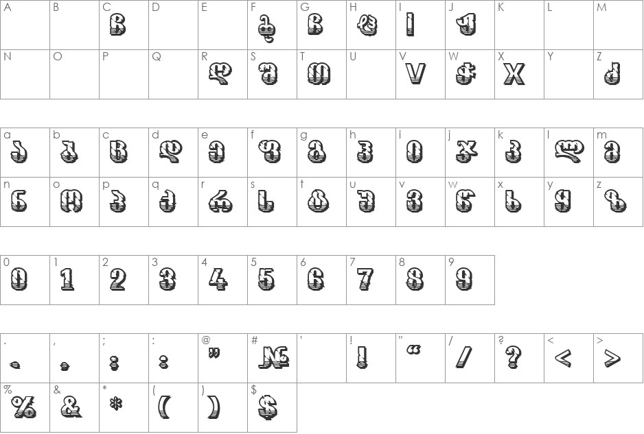 GF Aragvi 102 Mt. font character map preview