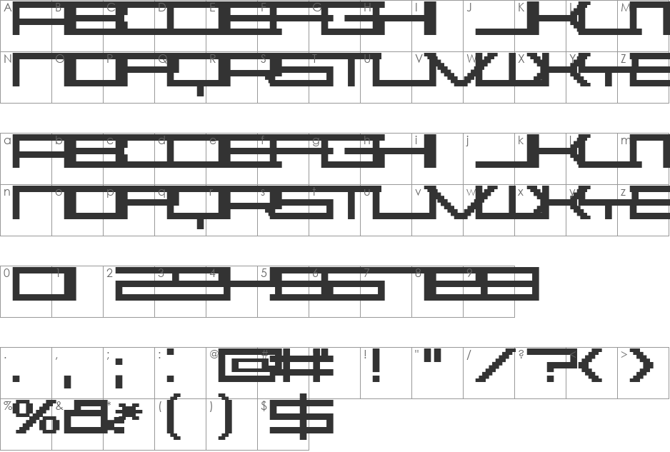 Abstract font character map preview