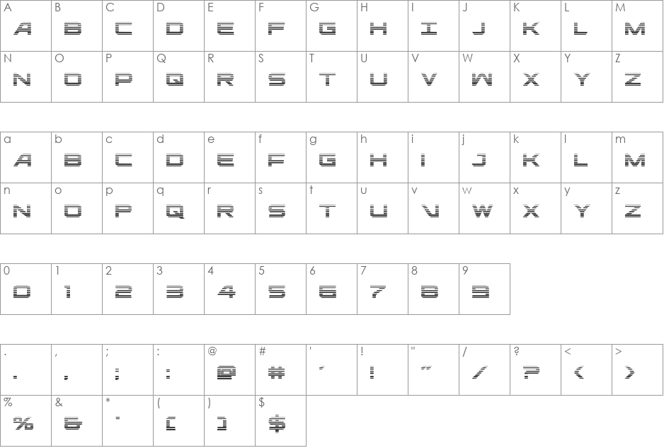 Ghost Clan Gradient font character map preview