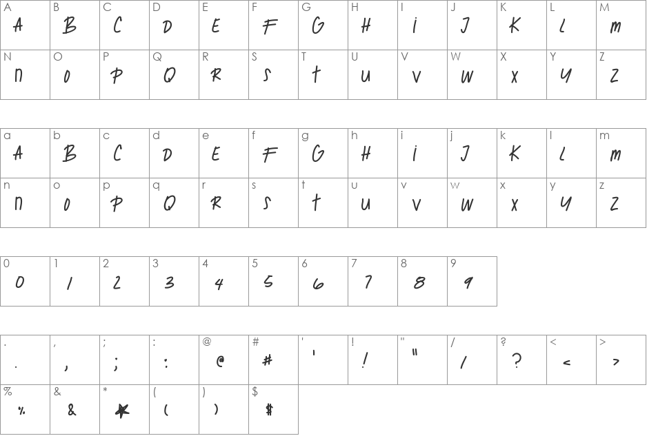 GhostOfMars font character map preview