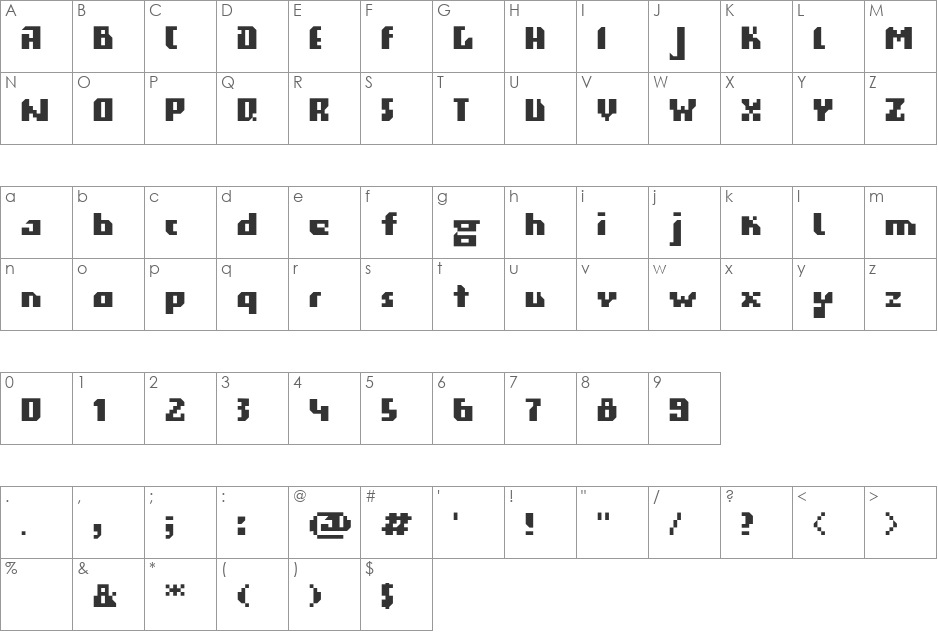 gigabyte font character map preview