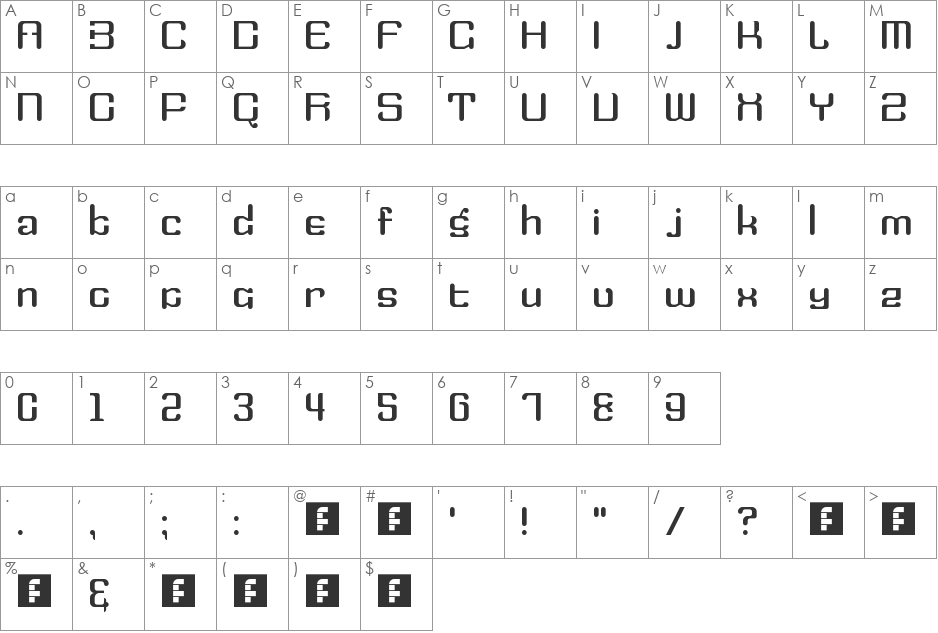 gijstwee font character map preview