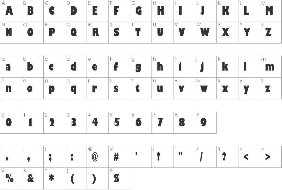 Gill Sans MT Pro font character map preview