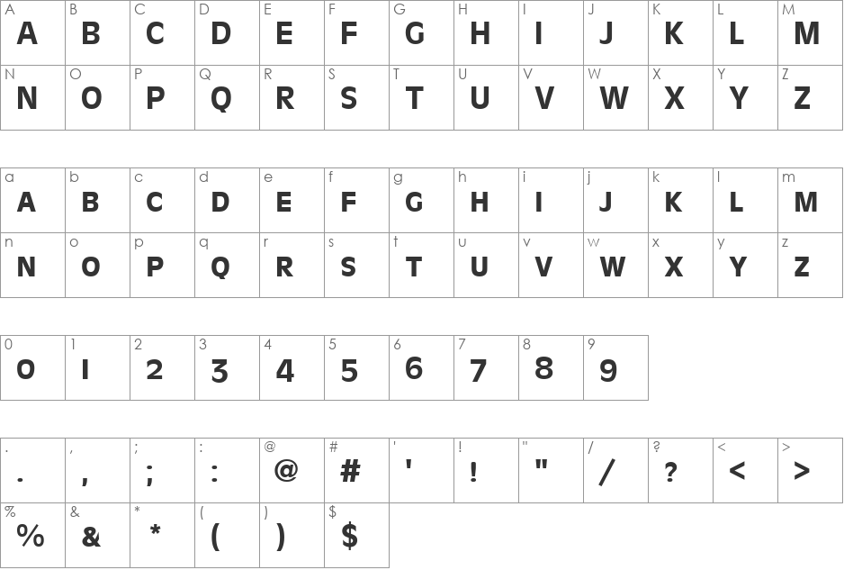 AntiqueOliSCTMed font character map preview