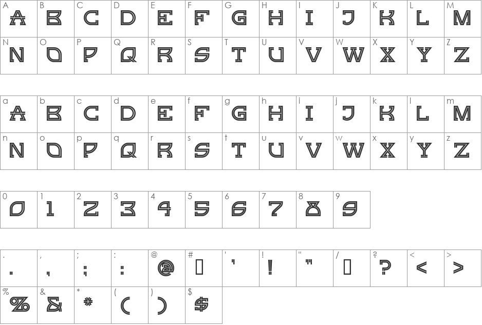 GingerPeachy font character map preview
