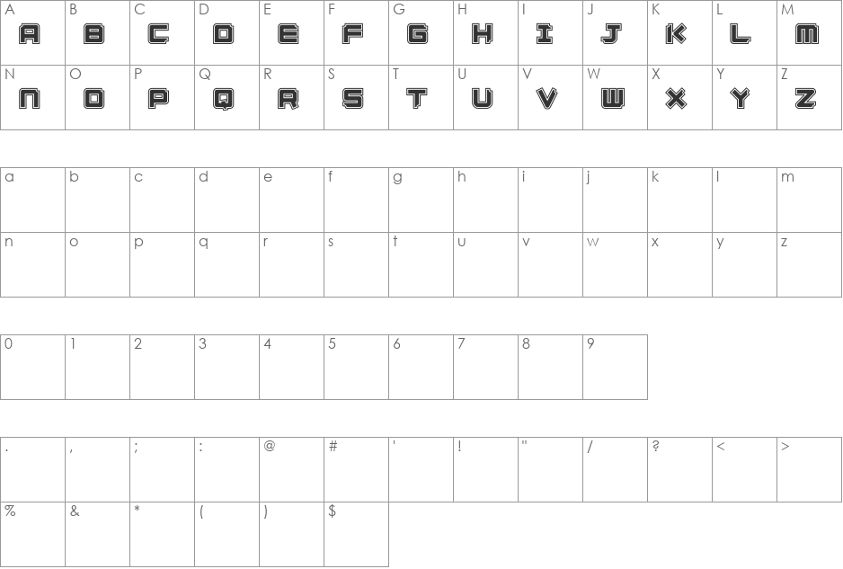 GINZAdemo font character map preview