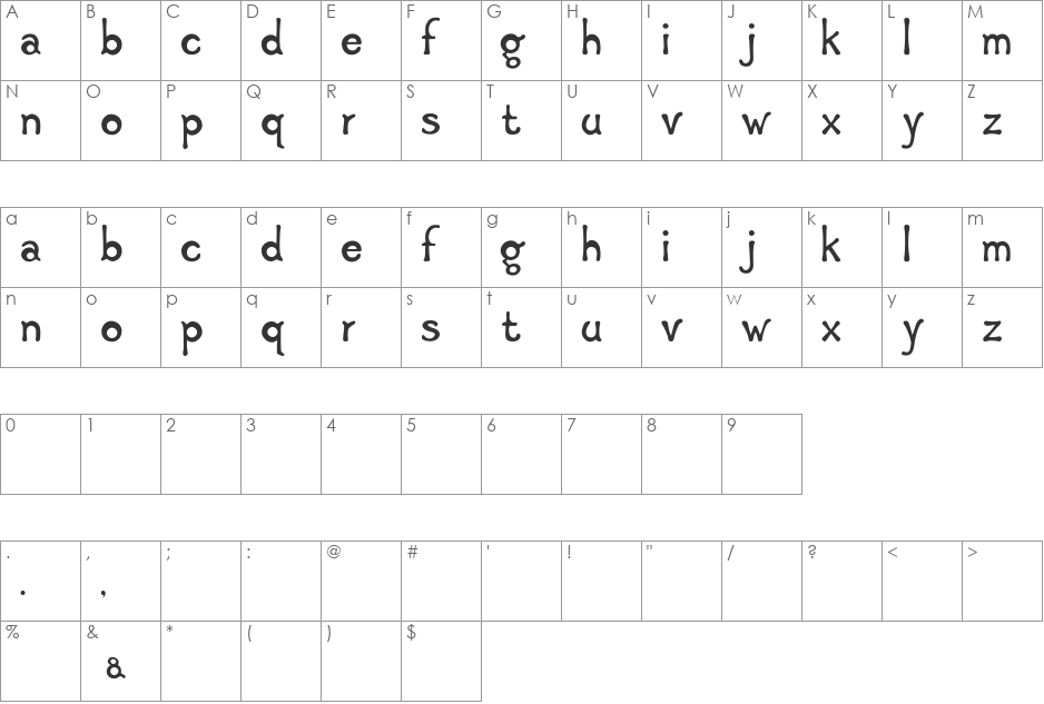 Giraf Solid font character map preview