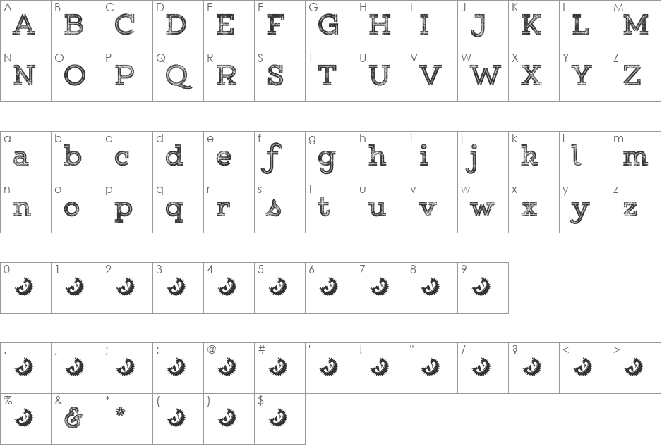 Gist Rough Upr Exbold Two Demo font character map preview