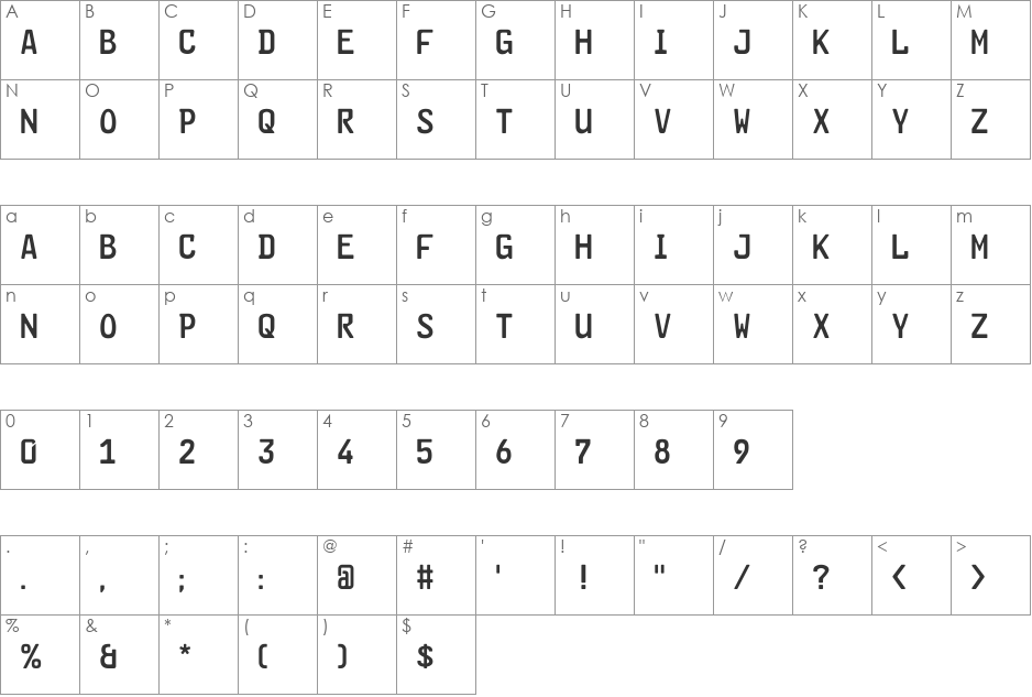 GL-Nummernschild-Mtl font character map preview