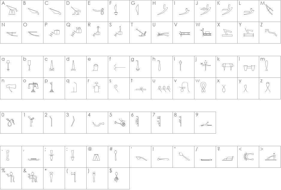 GlyphBasic font character map preview