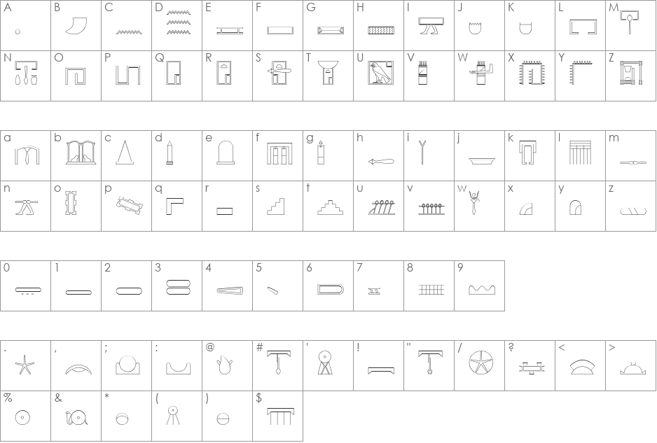 GlyphBasic font character map preview