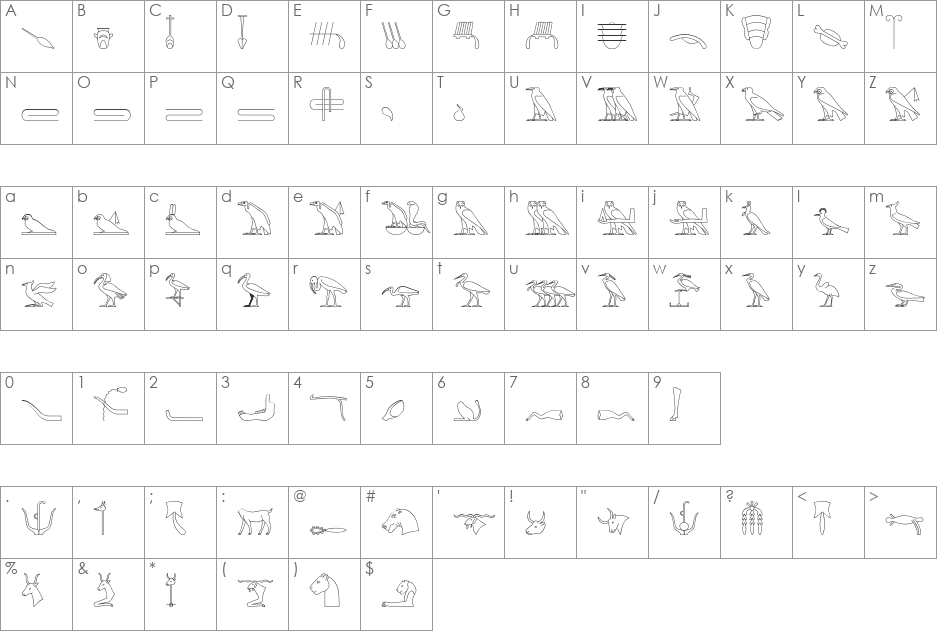 GlyphBasic font character map preview