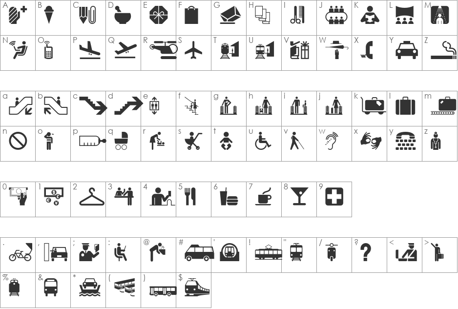 Glyphyx One NF font character map preview