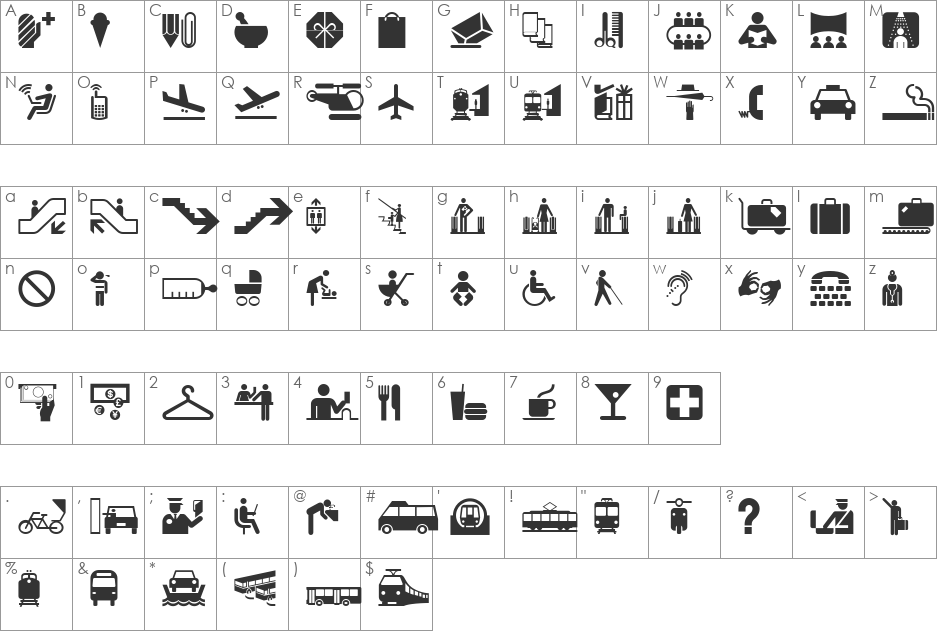 Glyphyx One NF font character map preview