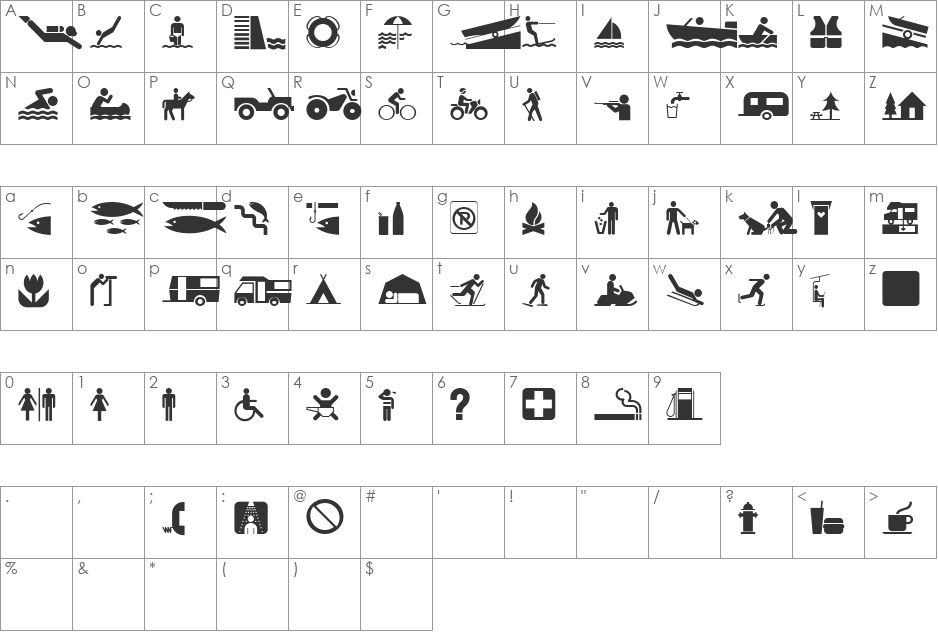 Glyphyx Two NF font character map preview