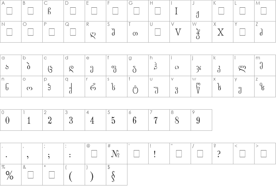 gogebash font character map preview