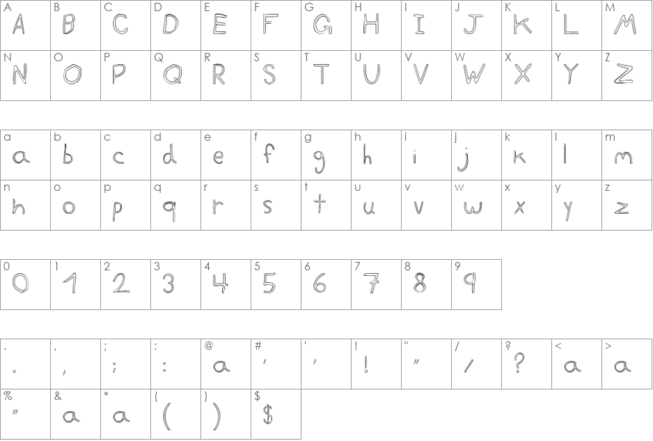 goggles font character map preview