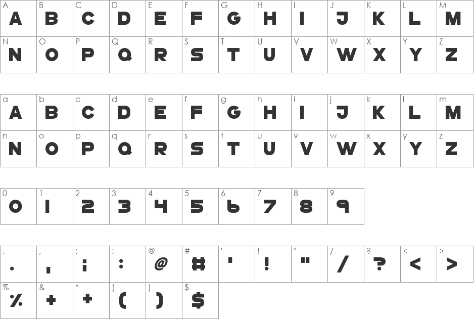 GoGoPosterPunch font character map preview