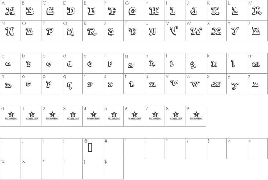 GOIABADA font character map preview
