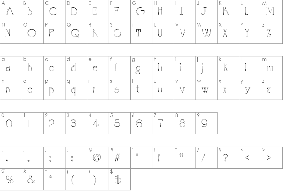 GOLA UNOLE font character map preview