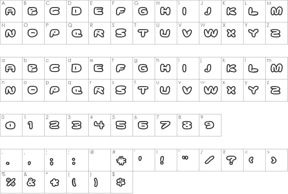 Golconda font character map preview