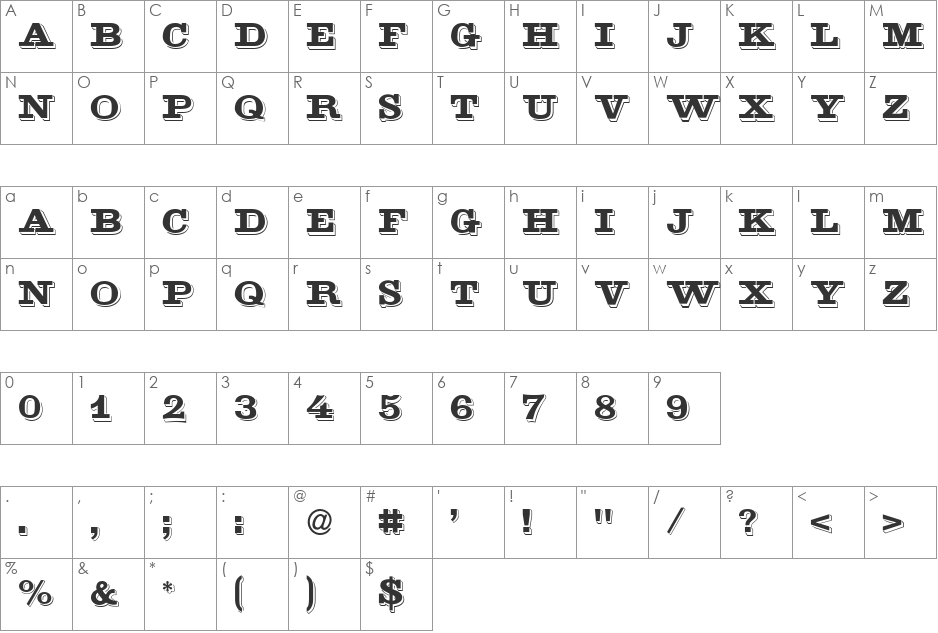 GoldMine font character map preview