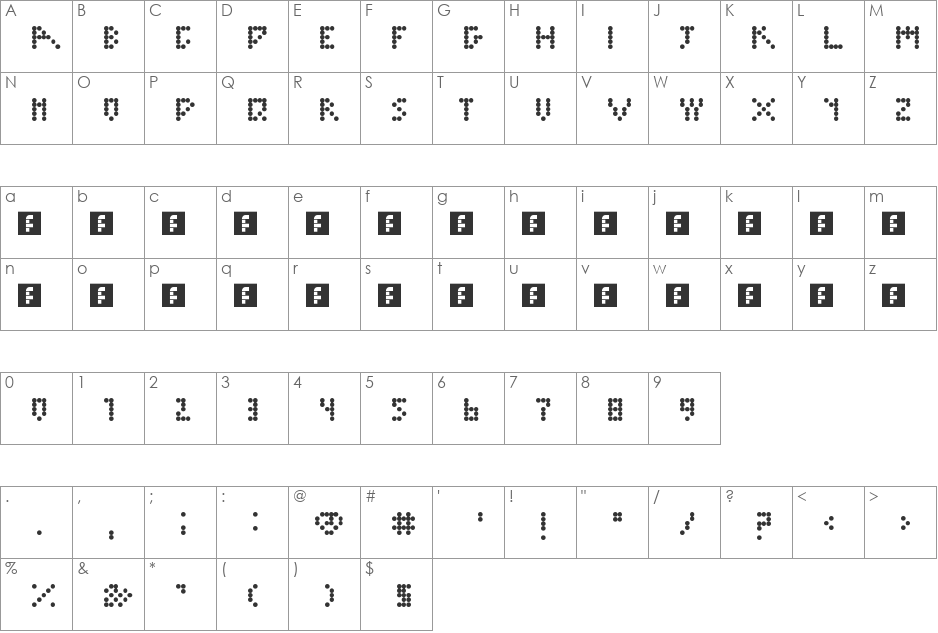 Gone GaGa font character map preview