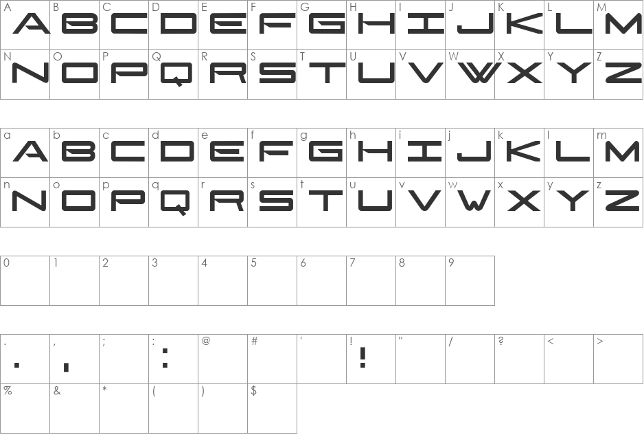 GonzalesSans font character map preview