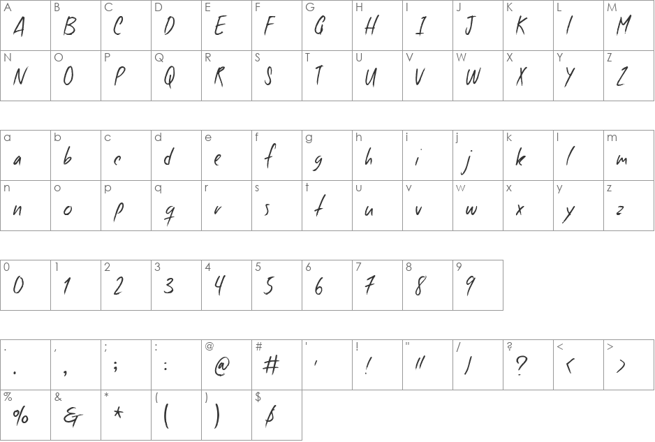 Good Foot font character map preview