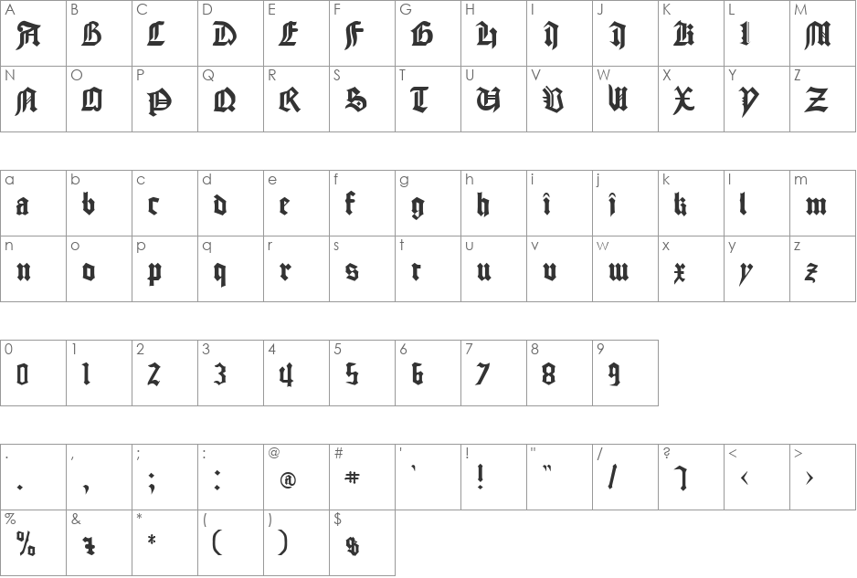 GoodCityModern Plain font character map preview