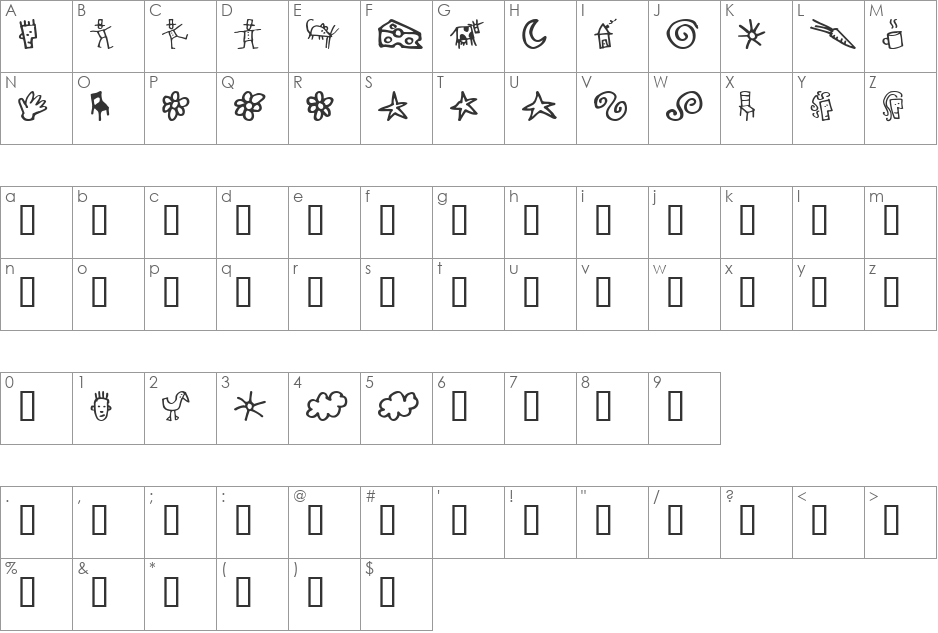 GoodDogBones font character map preview