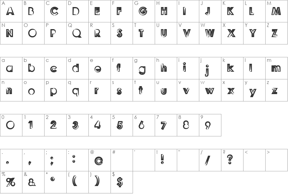 Goonberry Regular font character map preview