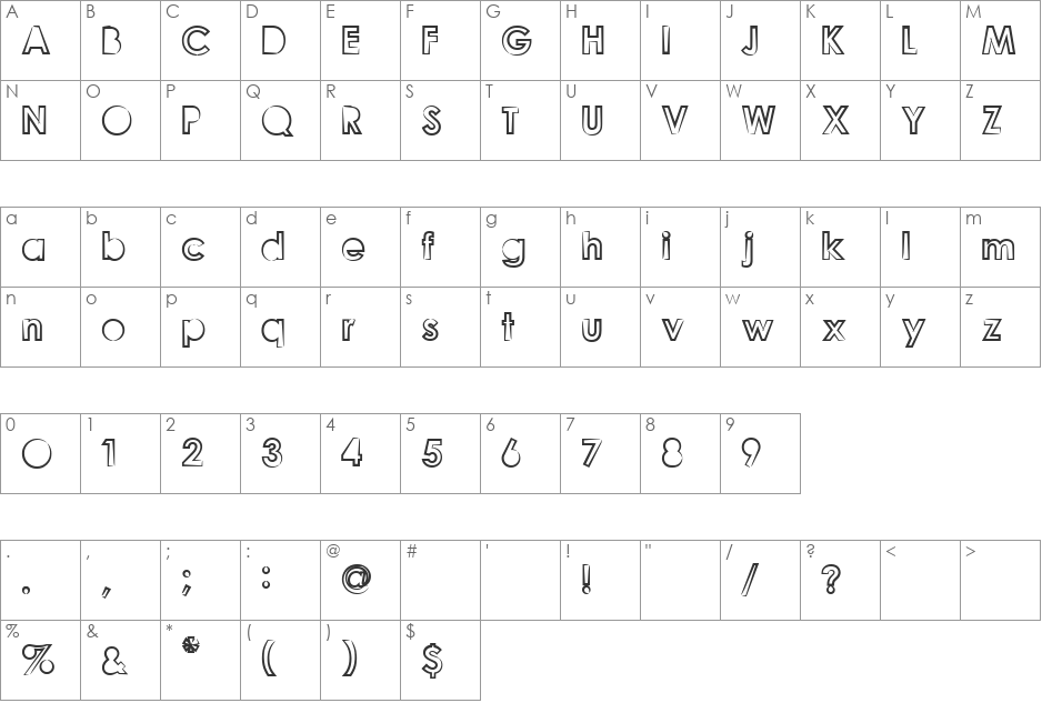 Goonberry2 font character map preview