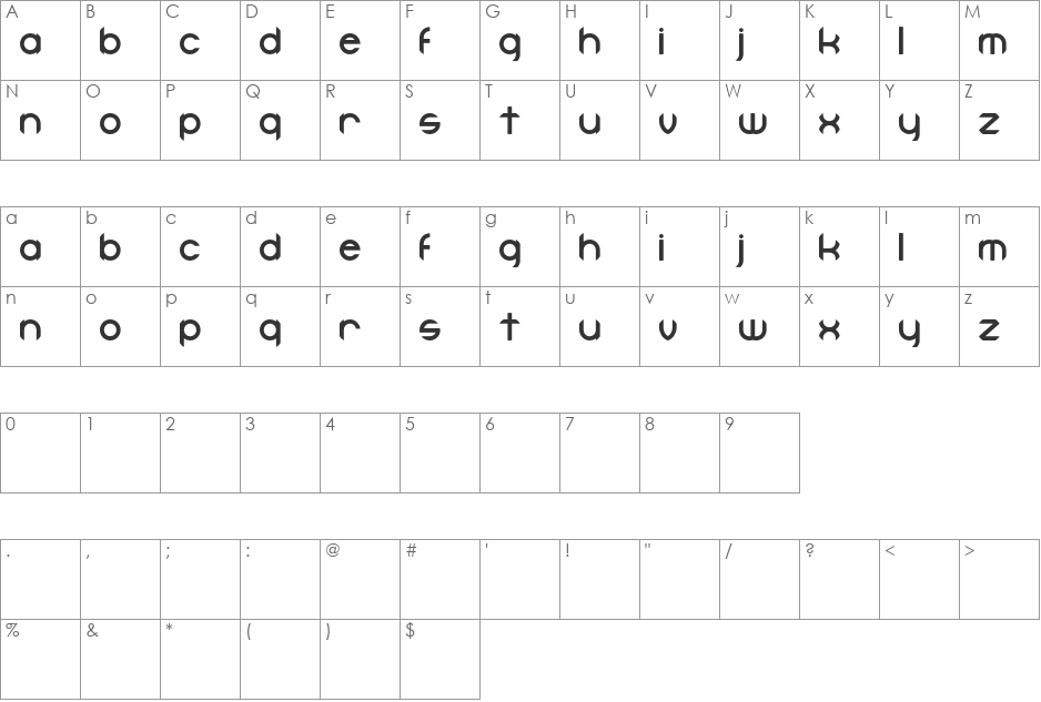 Goozeman font character map preview