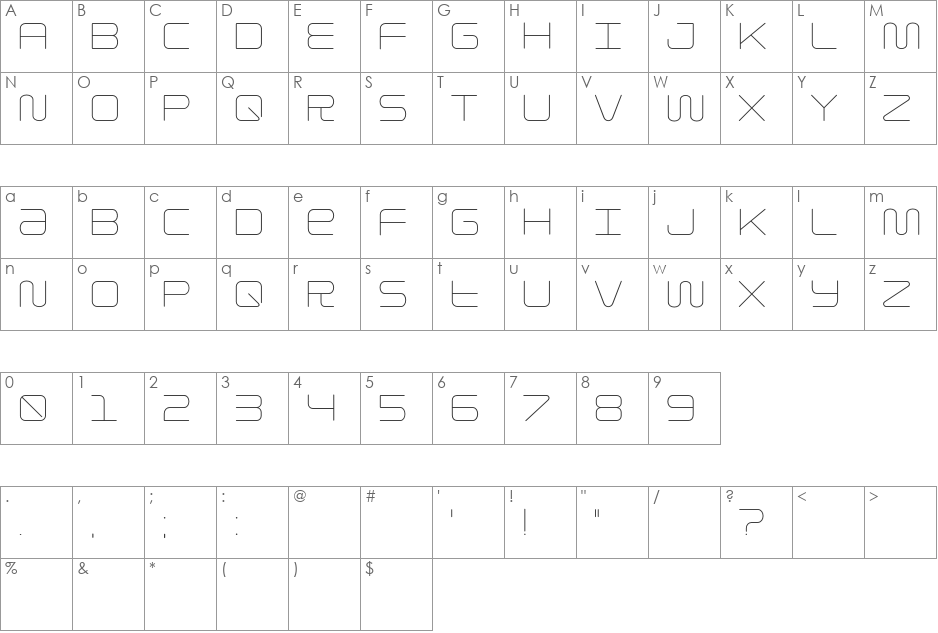 Gota Light font character map preview