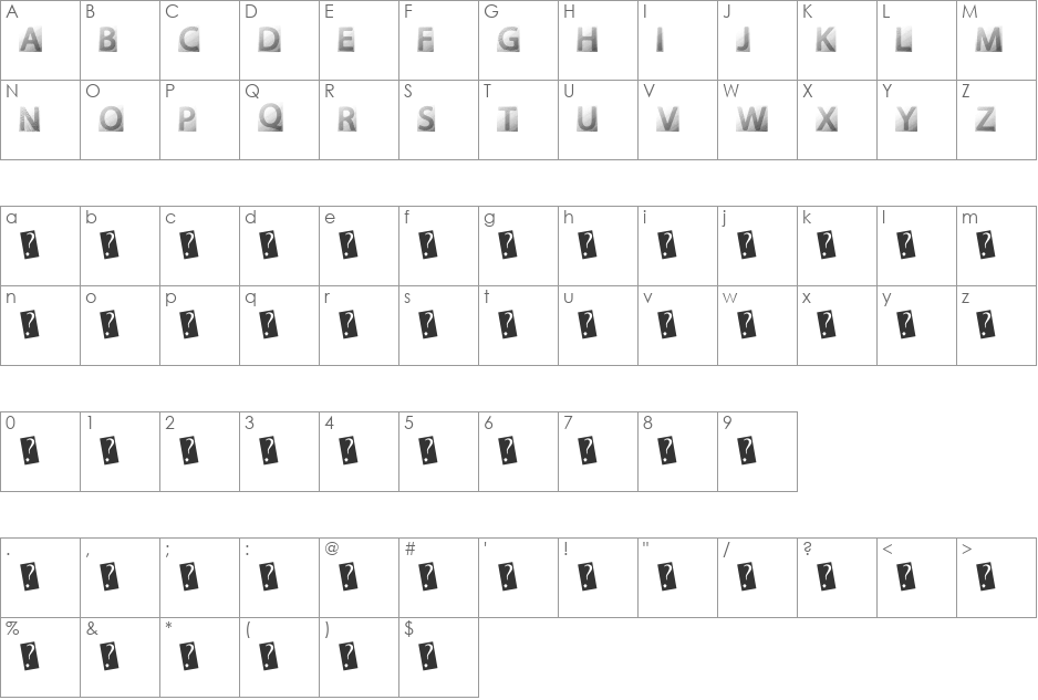 GOTFADED font character map preview