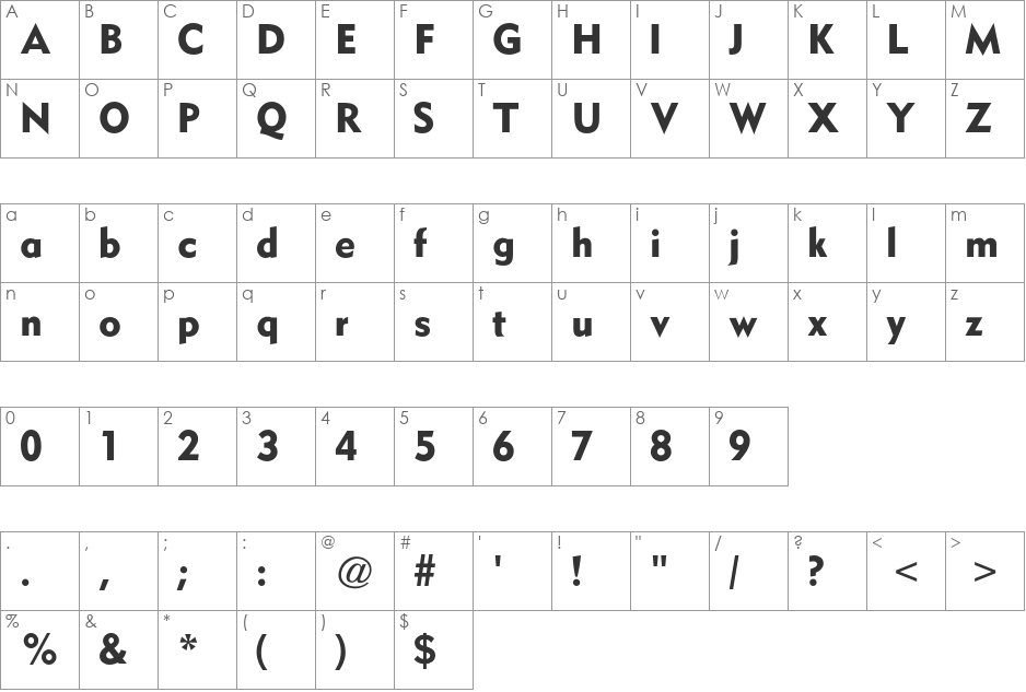 Gothic CG No3 font character map preview
