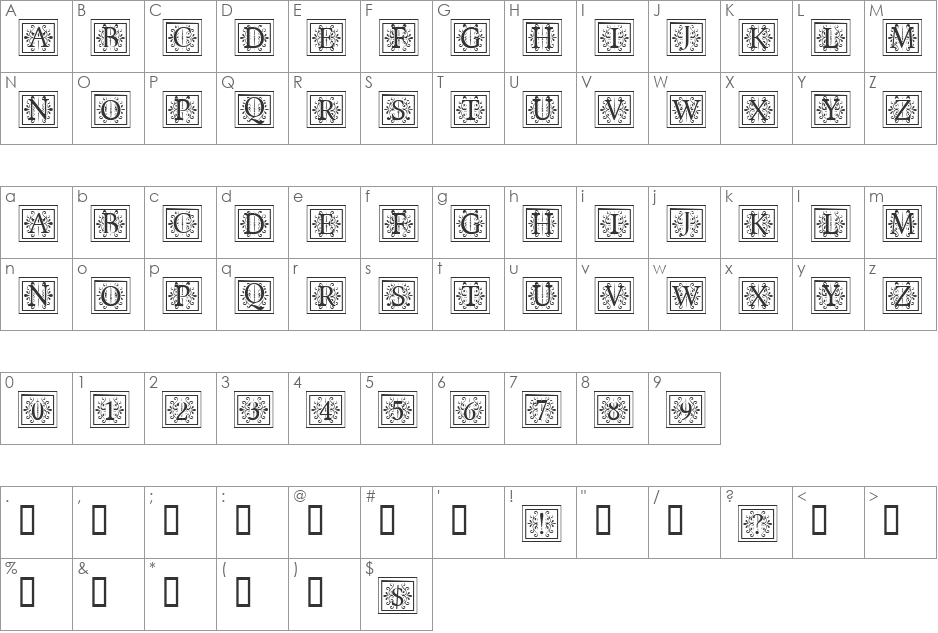 Apex Lake font character map preview