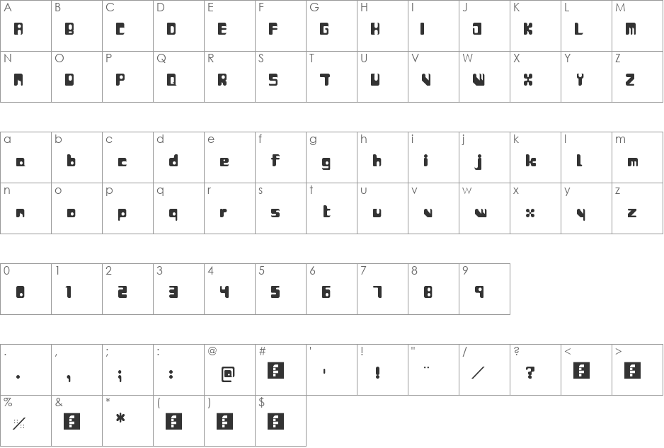 gouveia font character map preview