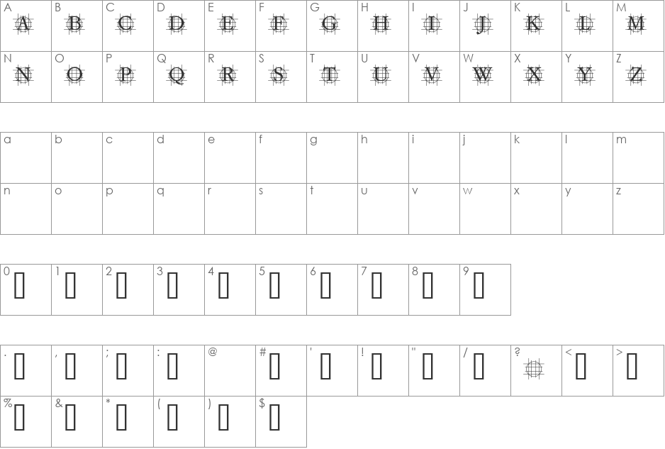 GrafBold font character map preview