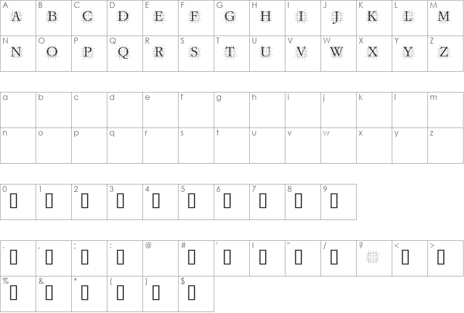 GrafCirculum font character map preview