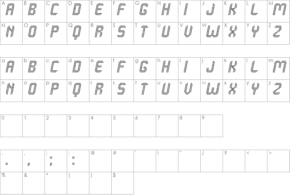 Grafeno St font character map preview